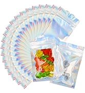 LOKQING 200 PACK Mylar Bags for Food Storage Resealable Bags for Small Business Stand Up Packagin...