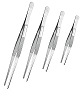 LEEFONE 4 PCS Kitchen Food Tweezers, Stainless Steel Tweezers Tongs with Precision Serrated Tips ...