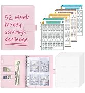 Antner 52 Week Money Saving Challenge Binder with Cash Envelopes for Budgeting, A5 Budget Binder ...