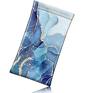 Fintie Eyeglasses Pouch with Cleaning Cloth, Portable Squeeze Top Vegan Leather Soft Glasses Case...