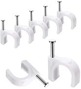 Abnii Cable Clips, 100 Pcs, 10mm, Wire Wall Clips with Steel Nails, Cable Management Organizer Cl...