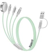 4-in-2 Charging Cable for Apple Watch Charger/Samsung/iPhone Charger,Car/Office/Camping/Travel Es...