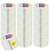 PROMAXCO 3" Heavy Duty Packing Tape, 24 Rolls, Clear, 3" Core, Total 1440Y, Clear, 2.2 mil, 3 inc...