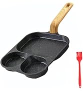 JUSTUP Nonstick Egg Frying Pan, 3-in-1 Nonstick Pan Divided Grill Frying Pan, Heat Resistant Hand...