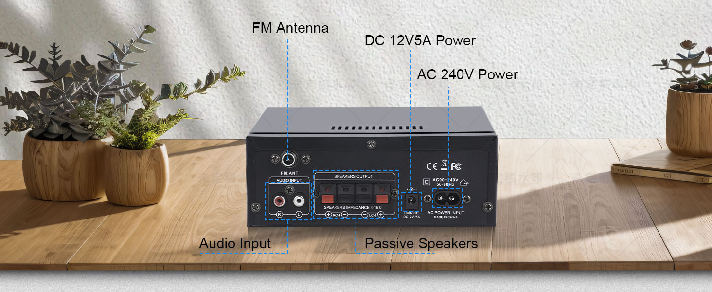 Bluetooth 5.0 Amplifier Stereo Home Audio Amp