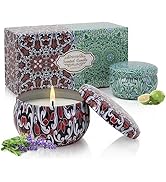 AGOL Candles Gifts for Women 2 Pack 2.5 oz Natural Floral Lavender and Lemon Candles Set, Aromath...