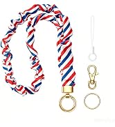 Stretchy Lanyard for ID Badges,Teacher Lanyard for Keys, Cute Neck Lanyard for Women (Red, White ...