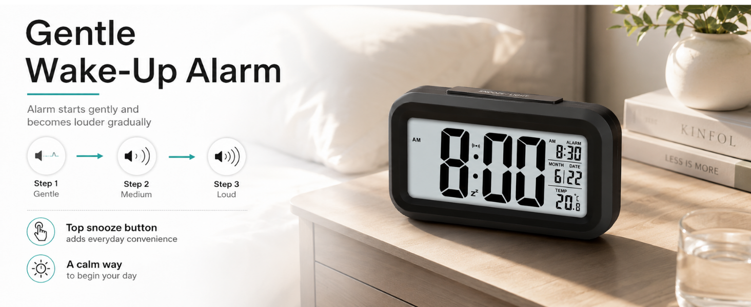digital alarm clock, digital table clock, LED alarm clock, LCD alarm clock, alarm clock, SPN-RECPP