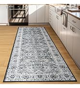Runner Rug for Kitchen Hallway 2x6 Washable Rug Runner Non-Slip, Soft Boho Floral Carpet Low Pile...