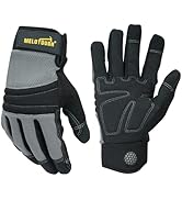 MELOTOUGH Work Gloves for Men Women,Mechanic Synthetic Leather Glove for Garden,Warehouse,TouchSc...