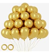 Voircoloria 105pcs Metallic Gold Balloons 12inch Party Latex Balloons for Birthday Graduation Bab...