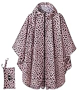 SaphiRose Unisex Rain Poncho Waterproof Raincoat Hooded for Adults Women with Pockets