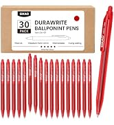 Sikao Red Pens Bulk | 30 Pack Durawrite Retractable Ballpoint Smooth Writing | Ball Point Click P...