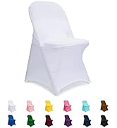 Jieqier Folding Chair Covers White, Spandex Chair Slipcovers 12 PCS, Universal Fitted Chair Slipc...