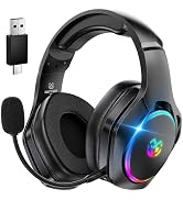 Tatybo Wireless Gaming Headsets for NES Ps4 PC, 40H+ Hrs & 7.1 Surround Sound with Noise Cancelin...