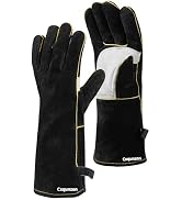 Cxqunzon Leather Welding Gloves with Reinforced Palm,Kevlar Stitching, Heat&Fire Resistant for We...