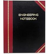 BookFactory Engineering Notebook Professional - 96 Pages (Quad Ruled - .25" Engineering Grid), 8"...