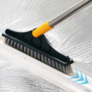 v shape floor scrub brush with scraper