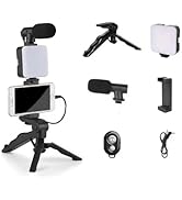 Acuvar Vlogging Kit with Light and Microphone Pistol Grip Tripod |Studio LED Light, Professional ...