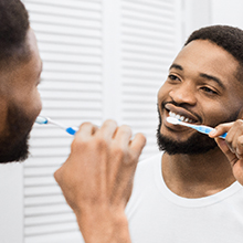 Dental peroxide that starts working immediately on contact to visibly whiten deep stains