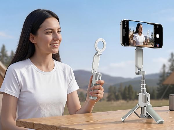 phone camera grip handle smartphone mobile selfie stick tripod for iphone 16 17 pro max