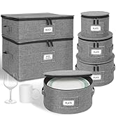 punemi 6-Piece China Storage Containers, Mug & Cup Organizer, Wine Glass Storage Boxes with Divid...
