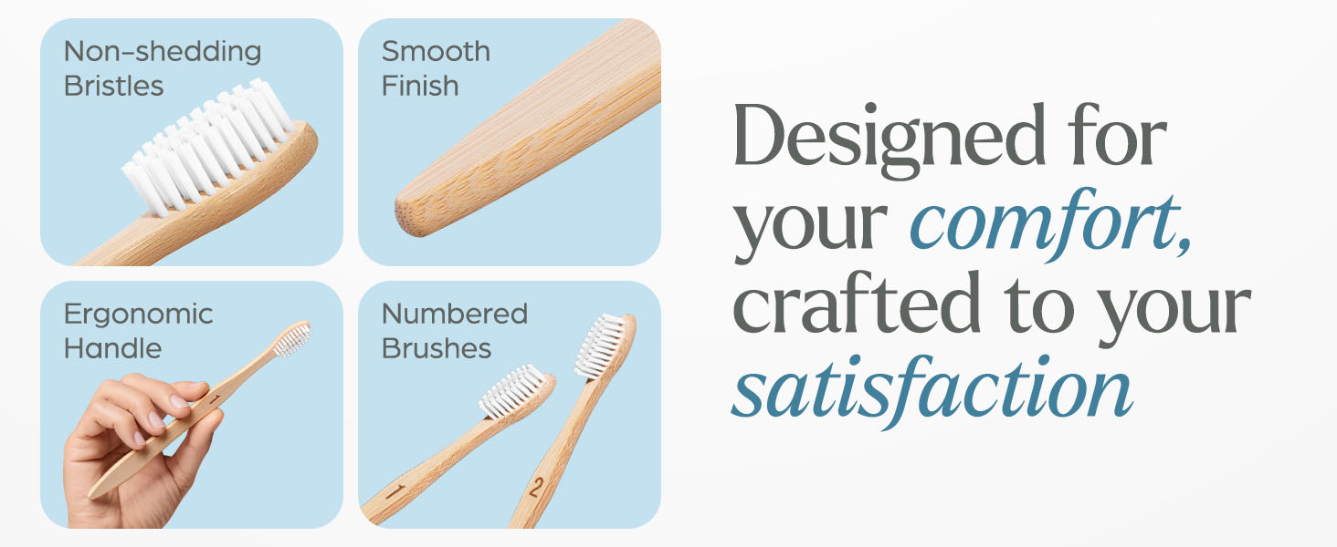 Bamboo Toothbrushes Medium Bristles