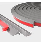 39 Inch Collapsible Shower Threshold Water Dam Barrier,Self Adhesive Silicone Shower Water Bathtu...