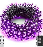 Halloween String Lights Outdoor 33Ft 100LED Battery Operated Fairy Lights with Waterproof Remote ...