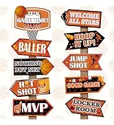 Hooqict 20 Pieces Basketball Party Decorations Basketball Party Sign Basketball Themed Party Dire...