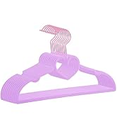 JIUXCF Kids Hangers 50 Pack, 12.8" Inch Non Slip Kids Velvet Hangers, 360° Swivel Rose Gold Hook,...