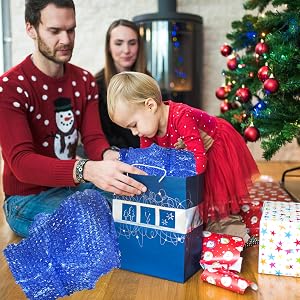 bubble wrap small cushioning fragile breakable padding moving wrapping packing wrap gifts blue