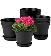 homenote Plant Pots,6/7.5 Inch Flower Pots for Plants Plastic Planters for Indoor with Multiple D...