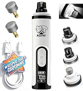 Songhello Upgraded Dog Nail Grinder Quiet with Light & 3-Speed (2 Replacement Head) | Professiona...