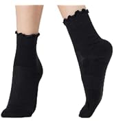 CoolMate 3 Pairs Womens Ruffle Socks, Cute Cotton Blend Crew Socks, Turn-Cuff Frilly Ankle Socks ...