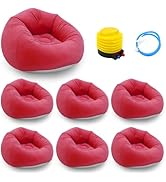 6 Pcs Inflatable Bean Bag Chairs for Adults with Foot Pump, Blow Up Couch Portable Folding Lazy S...