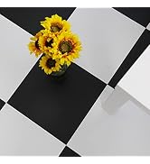 LXCREAT 20pcs 12in x 12in Black and White Peel and Stick Floor Tiles, Simple Vintage Self-Adhesiv...
