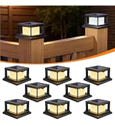Mlambert 8 Pack Solar Post Lights Outdoor, 2 Modes LED Fence Cap Light for 4x4 Post, Waterproof D...