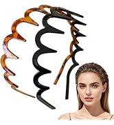 CHAOBANG 4-Pack Headbands for Women with Long Grip Teeth Non Slip Plastic Headbands in Tortoise B...
