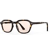 Bloomoak Rose Tinted Migraine Glasses, Retro Acetate Geometric Square Frame | FL-Flex Lens Light ...