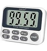 XREXS Digital Kitchen Timer, Magnetic Countdown Up Cooking Timer Clock with Large LCD Display, Ad...