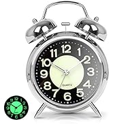 Super Loud Alarm Clock for Heavy Sleepers Adults,Twin Bell Retro 4 Inch Silent Non-Tickin...