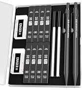 Four Candies 0.5mm Mechanical Pencil Set with Case - 2PCS Metal Mechanical Pencils, 8 Tubes HB #2...