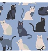 CRE8TIVE Cat Wallpaper Stick and Peel Blue Contact Paper for Cabinets 12