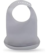 Vynusio Silicone Bib for Senior Adults Waterproof Easy Clean Grey