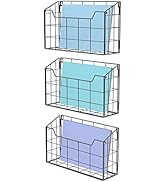 Univivi Wall File Organizer Hanging File Holder 3 Pack Magazine File Holder Desktop File Organize...