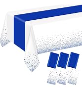 ZHOMA 6 Pack Rectangle Plastic Dot Tablecloth Set, 54 X 108 Inch Plastic Table Cover, 12 x 108 In...