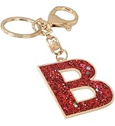 Junyuerly Glitter Initial keychains|Gold Keychain Accessories|Leatherette Letter Bag Charm for Women
