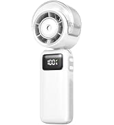 Portable Handheld Misting Fan Foldable, 6000mAh USB Rechargeable Personal Turbo Cooling Fan,5 Spe...