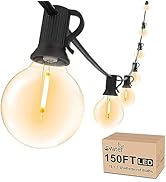 Svater Outdoor String Lights 150FT, Patio Lights with 75+3 Shatterproof LED Bulbs, Outside Plasti...